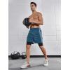 imageNORTHYARD Mens Workout Shorts 2 in 1 with Zipper Pockets Gym Running Athletic Shorts for MenGreyblue