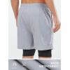 imageNORTHYARD Mens Workout Shorts 2 in 1 with Zipper Pockets Gym Running Athletic Shorts for MenLightgrey