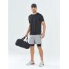 imageNORTHYARD Mens Workout Shorts 2 in 1 with Zipper Pockets Gym Running Athletic Shorts for MenLightgrey