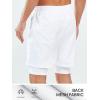 imageNORTHYARD Mens Workout Shorts 2 in 1 with Zipper Pockets Gym Running Athletic Shorts for MenWhite
