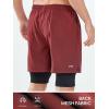 imageNORTHYARD Mens Workout Shorts 2 in 1 with Zipper Pockets Gym Running Athletic Shorts for MenWine