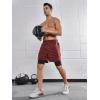 imageNORTHYARD Mens Workout Shorts 2 in 1 with Zipper Pockets Gym Running Athletic Shorts for MenWine