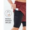 imageNORTHYARD Mens Workout Shorts 2 in 1 with Zipper Pockets Gym Running Athletic Shorts for MenWine