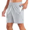 imageNORTHYARD Mens 5 Inch Inseam Running Gym Shorts Quick Dry Athletic Shorts for Men Active Workout Sport with Zip PocketsLightgrey