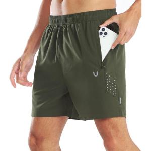 imageNORTHYARD Mens 5 Inch Inseam Running Gym Shorts Quick Dry Athletic Shorts for Men Active Workout Sport with Zip PocketsArmygreen