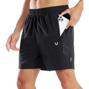 imageNORTHYARD Mens 5 Inch Inseam Running Gym Shorts Quick Dry Athletic Shorts for Men Active Workout Sport with Zip PocketsBlack