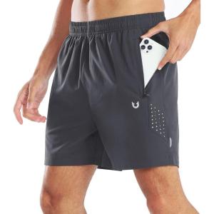 imageNORTHYARD Mens 5 Inch Inseam Running Gym Shorts Quick Dry Athletic Shorts for Men Active Workout Sport with Zip PocketsDarkgrey