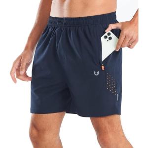imageNORTHYARD Mens 5 Inch Inseam Running Gym Shorts Quick Dry Athletic Shorts for Men Active Workout Sport with Zip PocketsNavy