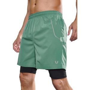 imageNORTHYARD Mens Workout Shorts 2 in 1 with Zipper Pockets Gym Running Athletic Shorts for MenLodenfrost