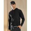 imageNORTHYARD Mens Cotton Hoodies Pullover Drawstring Hooded Collar Casual Sweatshirts Athletic Long Sleeve Shirts with PocketBlack