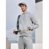 imageNORTHYARD Mens Cotton Hoodies Pullover Drawstring Hooded Collar Casual Sweatshirts Athletic Long Sleeve Shirts with PocketGreyheather