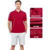 imageNORTHYARD Mens Cotton Polo Shirts Short Sleeve Knitted Golf Shirt Casual Classic Polos TShirtRed