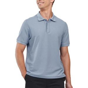imageNORTHYARD Mens Cotton Polo Shirts Short Sleeve Knitted Golf Shirt Casual Classic Polos TShirtGreyblue