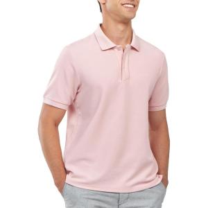 imageNORTHYARD Mens Cotton Polo Shirts Short Sleeve Knitted Golf Shirt Casual Classic Polos TShirtPink
