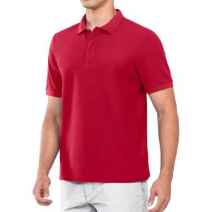 imageNORTHYARD Mens Cotton Polo Shirts Short Sleeve Knitted Golf Shirt Casual Classic Polos TShirtRed