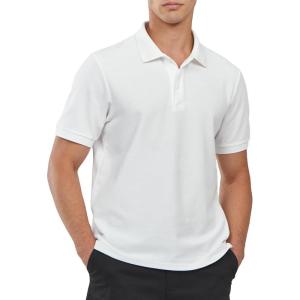 imageNORTHYARD Mens Cotton Polo Shirts Short Sleeve Knitted Golf Shirt Casual Classic Polos TShirtWhite