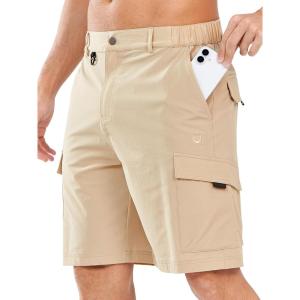 imageNORTHYARD Mens Hiking Cargo Shorts Dress Lightweight 9quot Outdoor Sports Work Shorts Golf Casual Hike Camping with 7 PocketsLightkhaki
