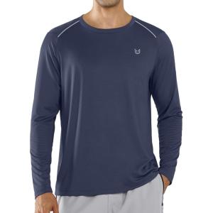 imageNORTHYARD Mens Long Sleeve Running Shirts Quick Dry Athletic Workout Gym Sun Protection UPF 50 Shirt Hiking Swim Rash GuardCoolgrey