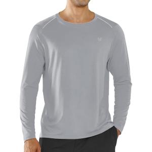 imageNORTHYARD Mens Long Sleeve Running Shirts Quick Dry Athletic Workout Gym Sun Protection UPF 50 Shirt Hiking Swim Rash GuardLightgrey