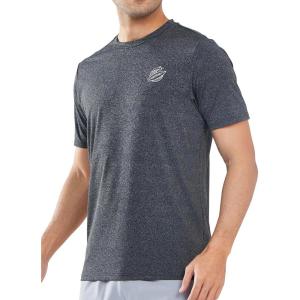 imageNORTHYARD Mens UPF 50 Rash Guard TShirts Sun Protection UV Quick Dry Short Sleeve Shirts Lightweight Fishing SwimCarbonheather