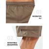 imageNORTHYARD Mens Casual Cotton Cargo Shorts with Elastic Waist and 6 Pockets Work Bermuda Shorts for MenDeepkhaki