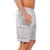 imageNORTHYARD Mens Casual Cotton Cargo Shorts with Elastic Waist and 6 Pockets Work Bermuda Shorts for MenLightgrey