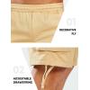 imageNORTHYARD Mens Casual Cotton Cargo Shorts with Elastic Waist and 6 Pockets Work Bermuda Shorts for MenLightkhaki