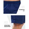 imageNORTHYARD Mens Casual Cotton Cargo Shorts with Elastic Waist and 6 Pockets Work Bermuda Shorts for MenNavy