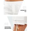 imageNORTHYARD Mens Casual Cotton Cargo Shorts with Elastic Waist and 6 Pockets Work Bermuda Shorts for MenWhite