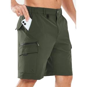 imageNORTHYARD Mens Hiking Cargo Shorts 9quot Lightweight Outdoor Tactical Work Short Athletic Casual Golf Camping Fishing 7 PocketsArmygreen