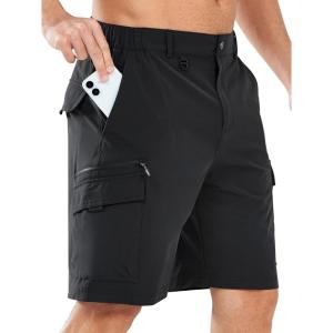 imageNORTHYARD Mens Hiking Cargo Shorts 9quot Lightweight Outdoor Tactical Work Short Athletic Casual Golf Camping Fishing 7 PocketsBlack