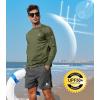 imageNORTHYARD Mens Sun Protection UPF 50 Shirts Long Sleeve Swim Rash Guard Shirt Workout Running Athletic Gym UV Fish HikingArmygreen
