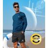 imageNORTHYARD Mens Sun Protection UPF 50 Shirts Long Sleeve Swim Rash Guard Shirt Workout Running Athletic Gym UV Fish HikingDarkblue