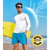 imageNORTHYARD Mens Sun Protection UPF 50 Shirts Long Sleeve Swim Rash Guard Shirt Workout Running Athletic Gym UV Fish HikingWhite