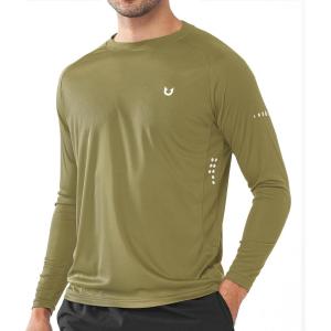 imageNORTHYARD Mens Sun Protection UPF 50 Shirts Long Sleeve Swim Rash Guard Shirt Workout Running Athletic Gym UV Fish HikingKhakigreen