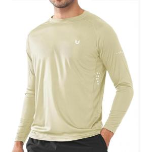 imageNORTHYARD Mens Sun Protection UPF 50 Shirts Long Sleeve Swim Rash Guard Shirt Workout Running Athletic Gym UV Fish HikingOysterwhite