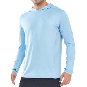 imageNORTHYARD Mens Sun Protection Hoodie Shirt UPF 50 Long Sleeve Swim SPF UV Fishing Rash Guard Shirts for Athletic WorkoutSkyblue