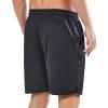 imageNORTHYARD Mens Athletic Running Shorts 7 Workout Gym Short Quick Dry Lightweight Tennis Basketball with Zipper PocketsBlack