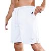 imageNORTHYARD Mens Athletic Running Shorts 7 Workout Gym Short Quick Dry Lightweight Tennis Basketball with Zipper PocketsWhite