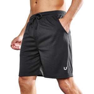 imageNORTHYARD Mens Athletic Running Shorts 7 Workout Gym Short Quick Dry Lightweight Tennis Basketball with Zipper PocketsBlack
