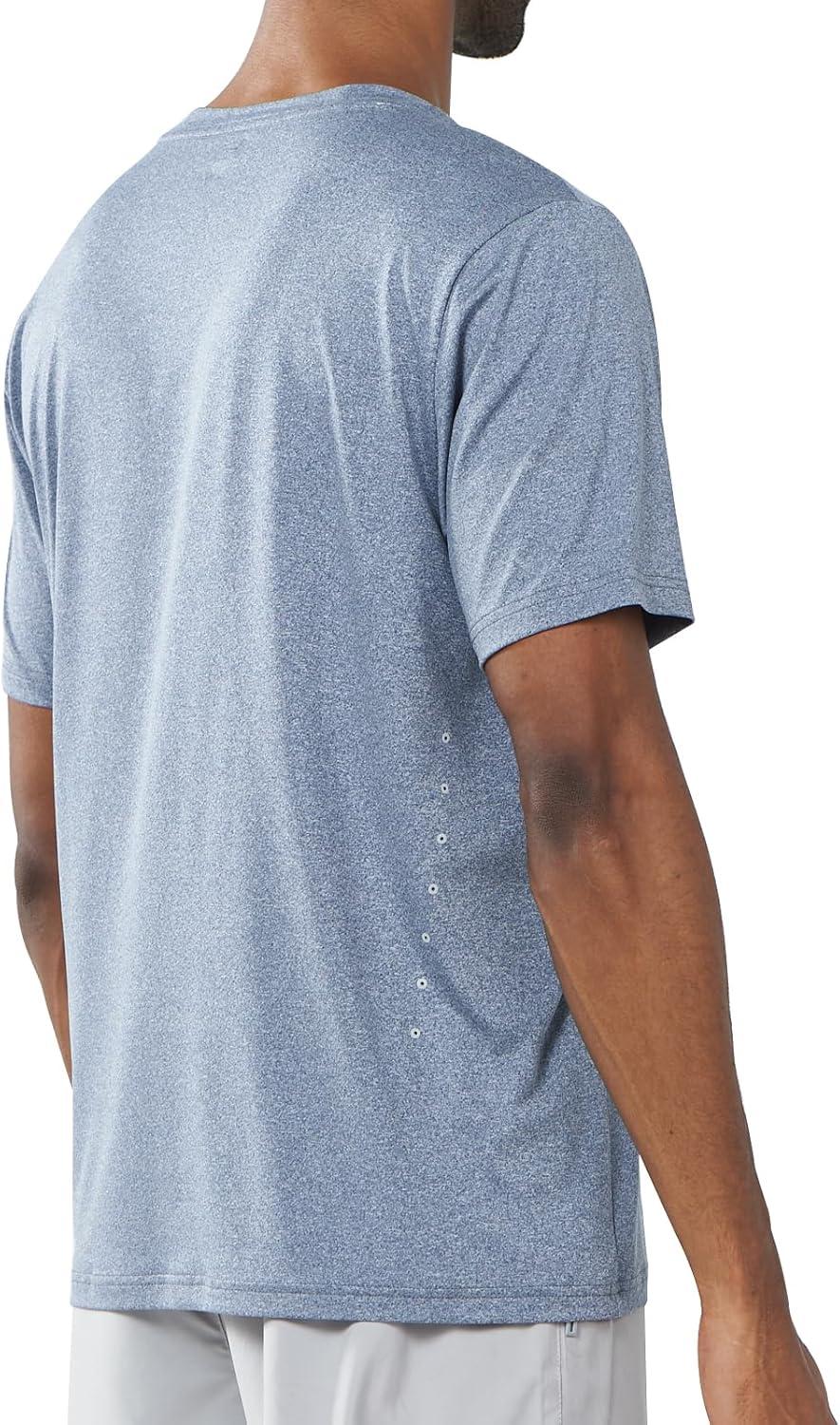 imageNORTHYARD Mens Athletic Gym TShirtsWorkout Running Breathable ShortSleeve Sports Performance Shirts Top TeeBlue Heather