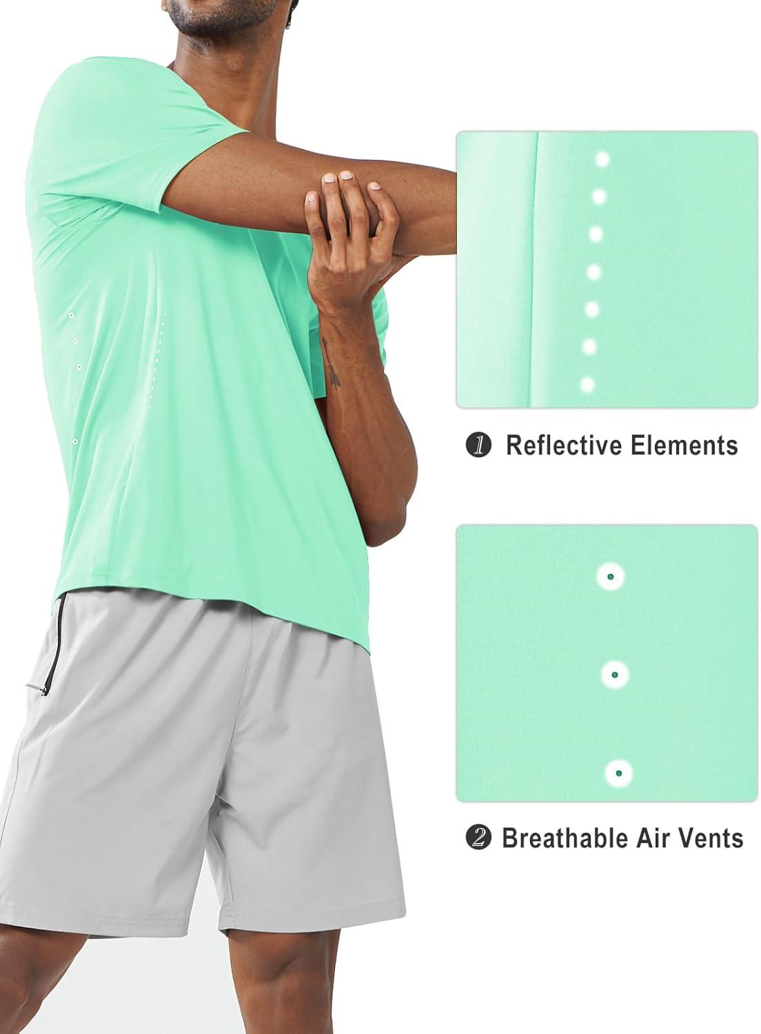 imageNORTHYARD Mens Athletic Gym TShirtsWorkout Running Breathable ShortSleeve Sports Performance Shirts Top TeeMintgreen