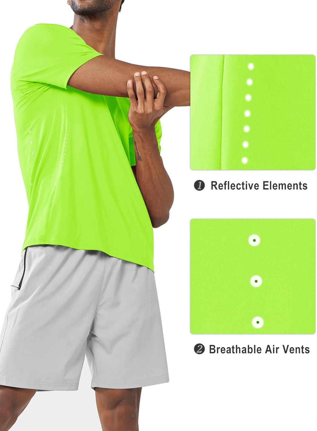 imageNORTHYARD Mens Athletic Gym TShirtsWorkout Running Breathable ShortSleeve Sports Performance Shirts Top TeeNeongreen