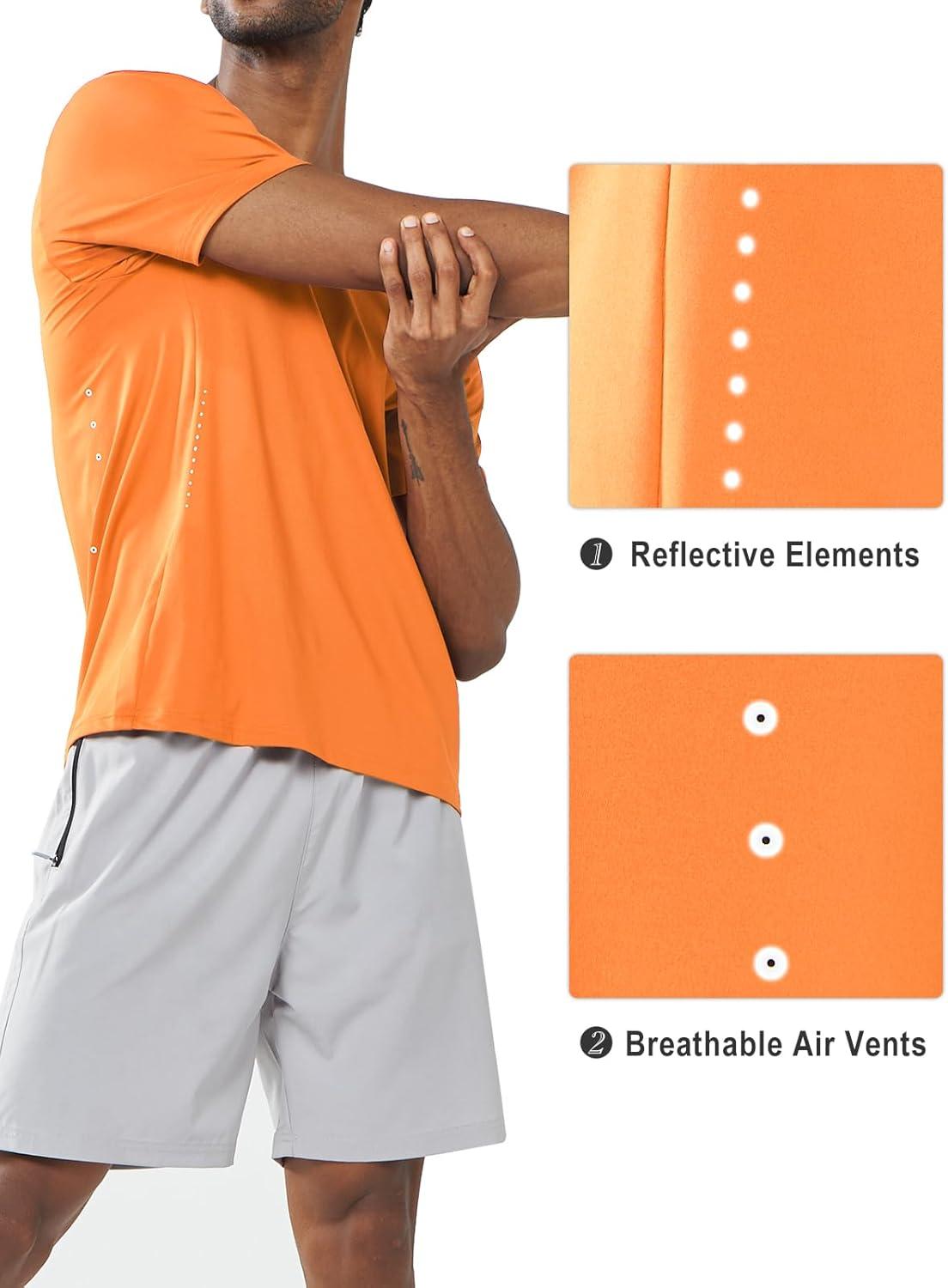 imageNORTHYARD Mens Athletic Gym TShirtsWorkout Running Breathable ShortSleeve Sports Performance Shirts Top TeeOrange