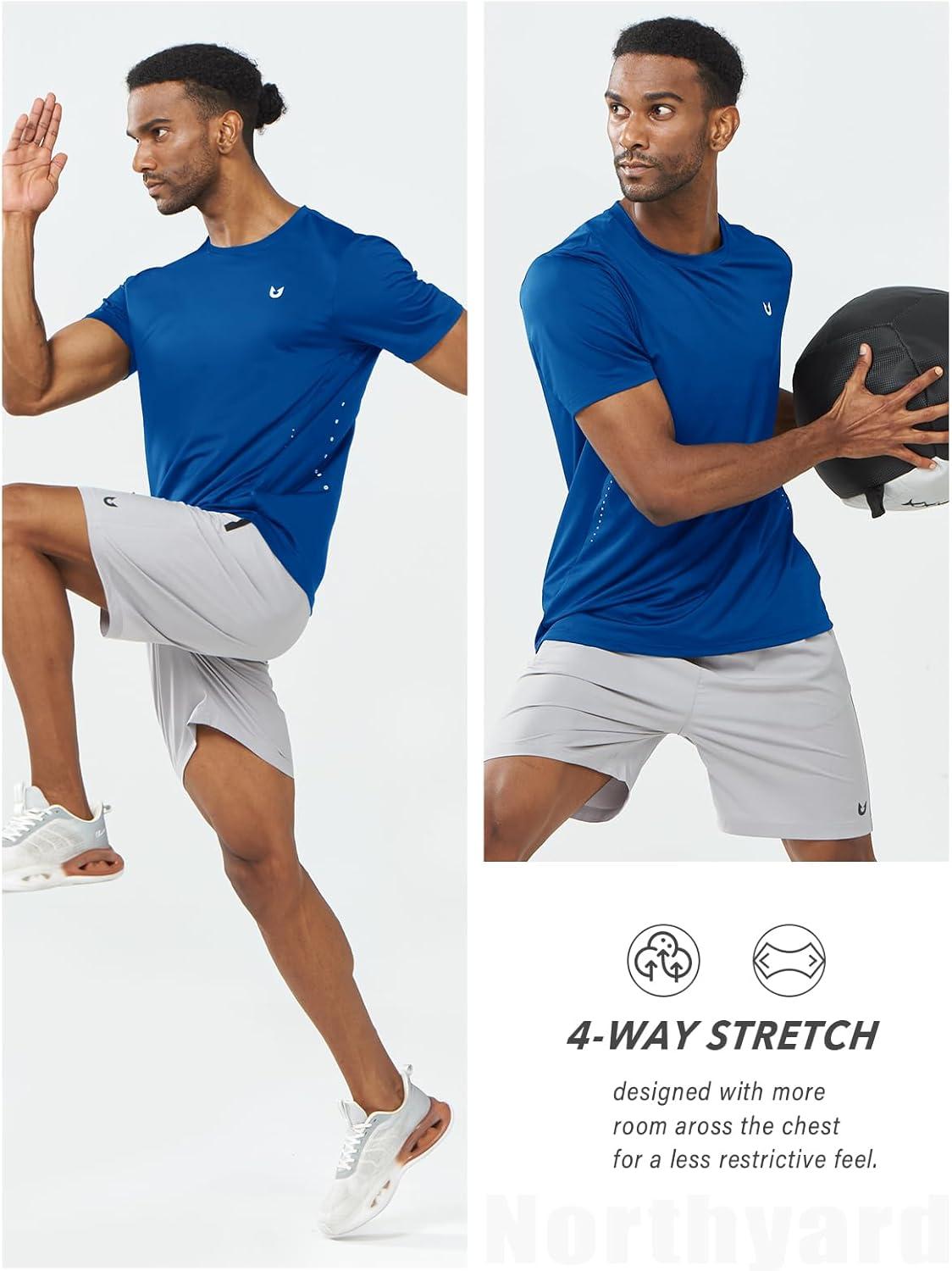 imageNORTHYARD Mens Athletic Gym TShirtsWorkout Running Breathable ShortSleeve Sports Performance Shirts Top TeeRoyalblue