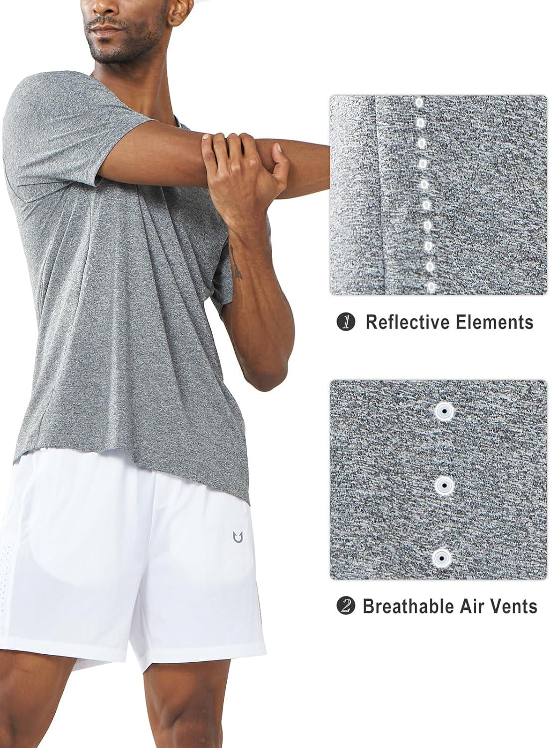imageNORTHYARD Mens Athletic Gym TShirtsWorkout Running Breathable ShortSleeve Sports Performance Shirts Top TeeSmoke Heather