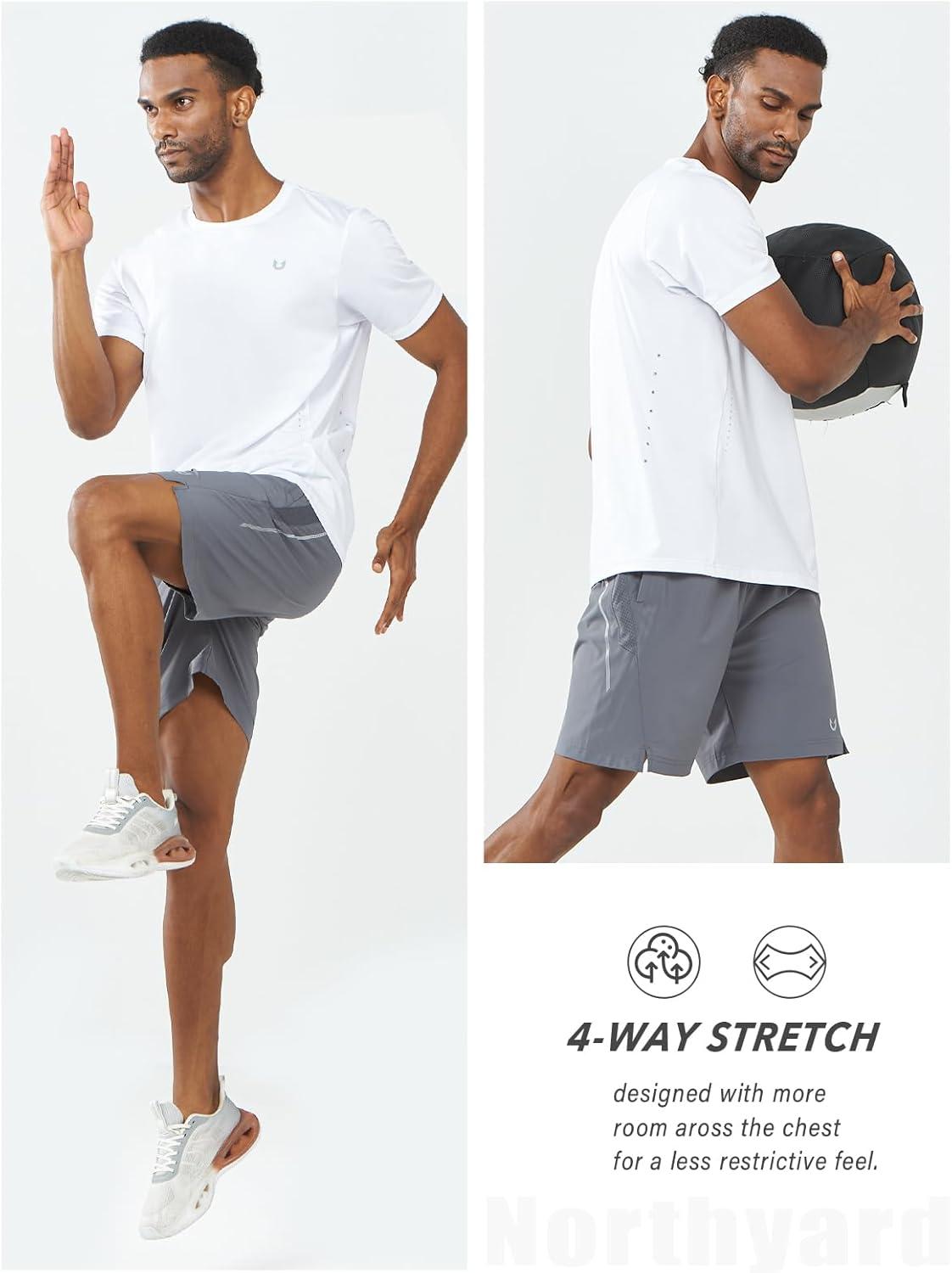 imageNORTHYARD Mens Athletic Gym TShirtsWorkout Running Breathable ShortSleeve Sports Performance Shirts Top TeeWhite