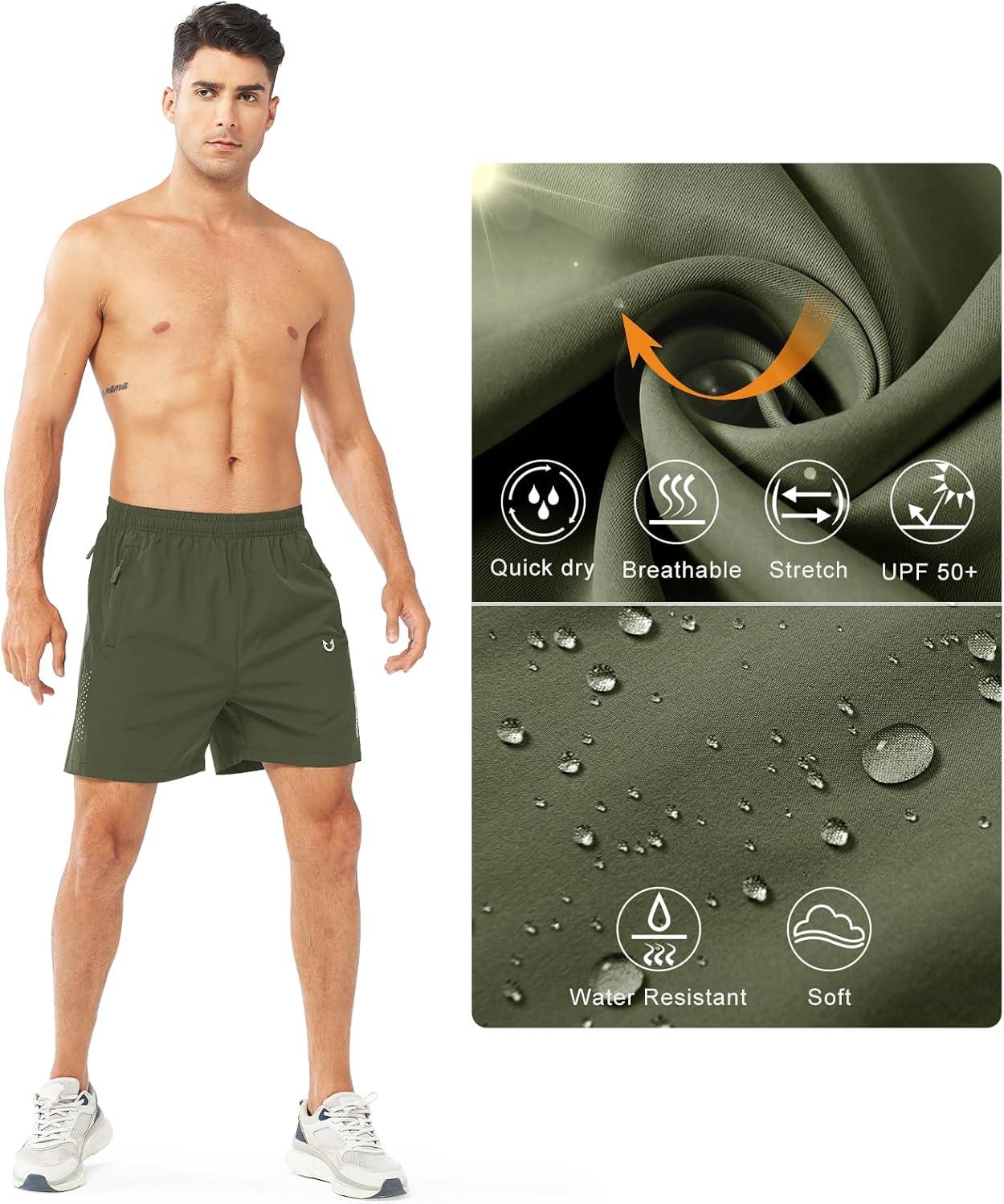 imageNORTHYARD Mens Athletic Running Shorts Quick Dry Workout Shorts 7quot 5quot 9quot Lightweight Sports Gym Basketball Tennis HikingArmygreen