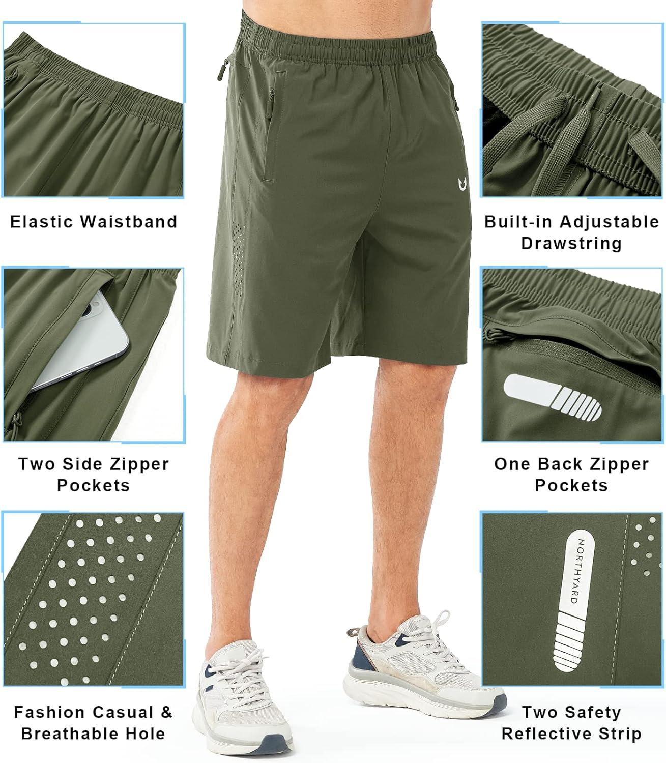 imageNORTHYARD Mens Athletic Running Shorts Quick Dry Workout Shorts 7quot 5quot 9quot Lightweight Sports Gym Basketball Tennis HikingArmygreen