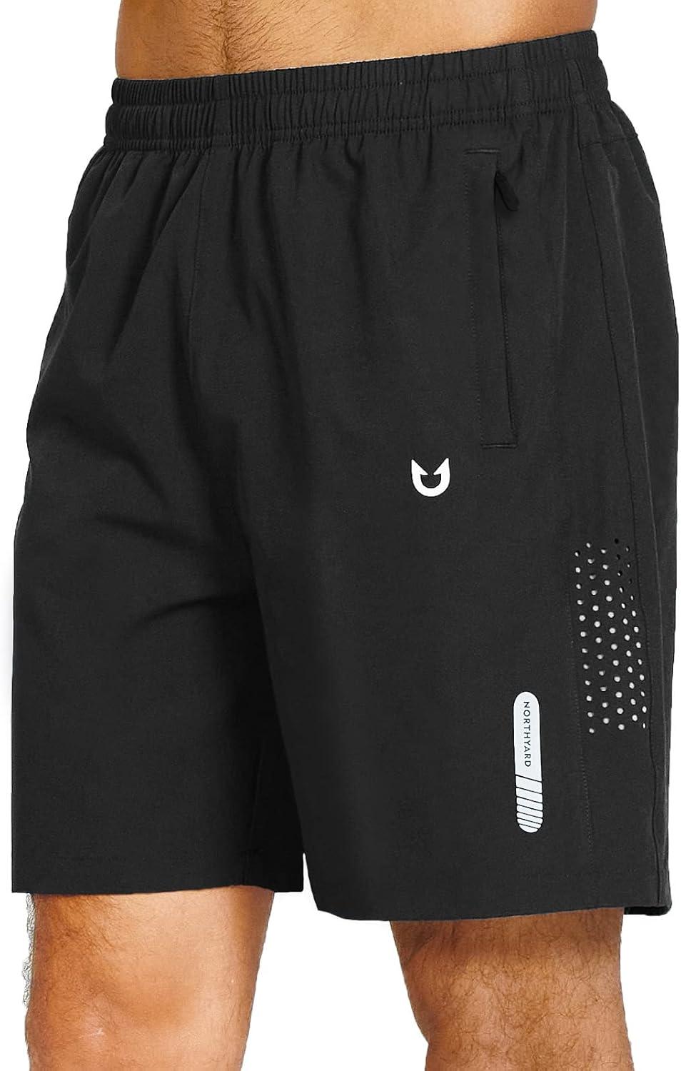 imageNORTHYARD Mens Athletic Running Shorts Quick Dry Workout Shorts 7quot 5quot 9quot Lightweight Sports Gym Basketball Tennis HikingBlack